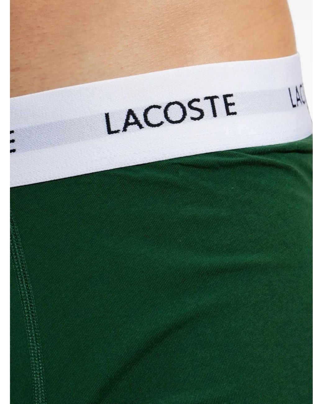 Lacoste Green Logo-Waistband Boxers (Set Of Three) for men
