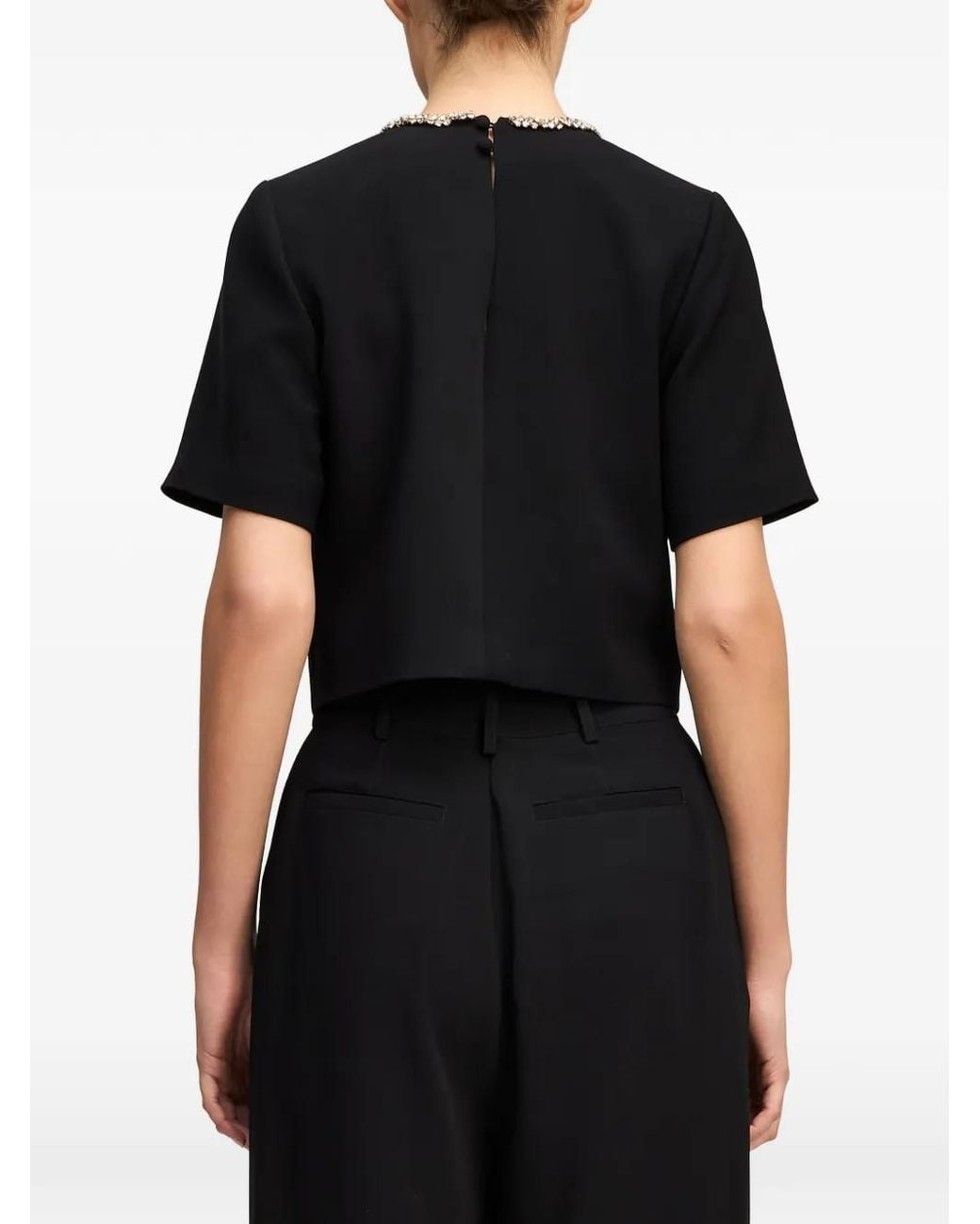 Cinq À Sept Black Adona Crystal-Embellished Top