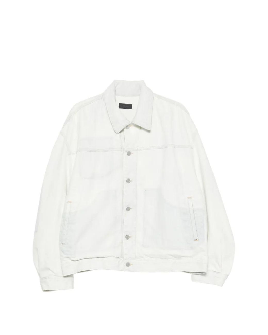 Haikure White Panelled Button-Up Denim Jacket