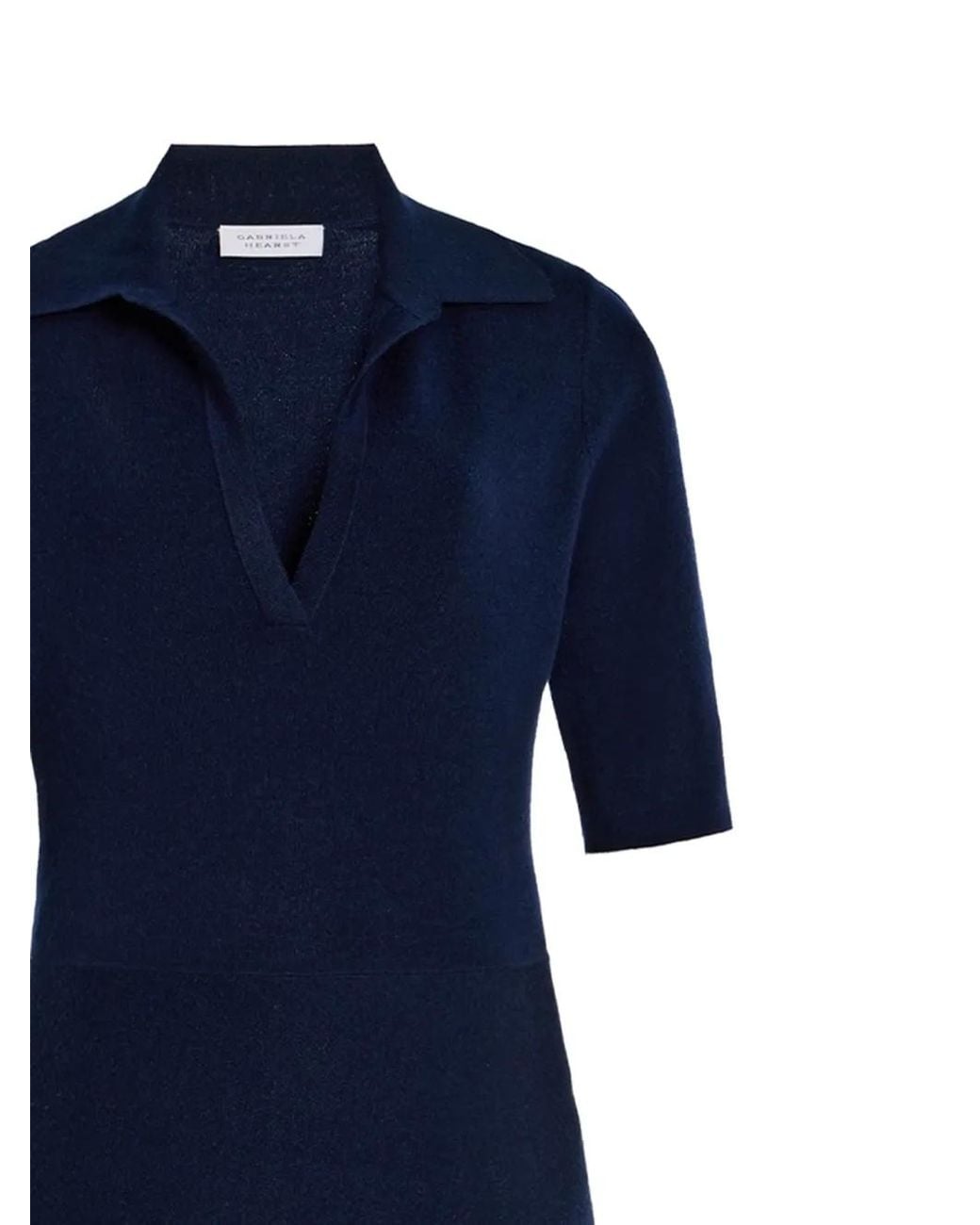 Gabriela Hearst Blue Bradley V-Neck Midi Dress