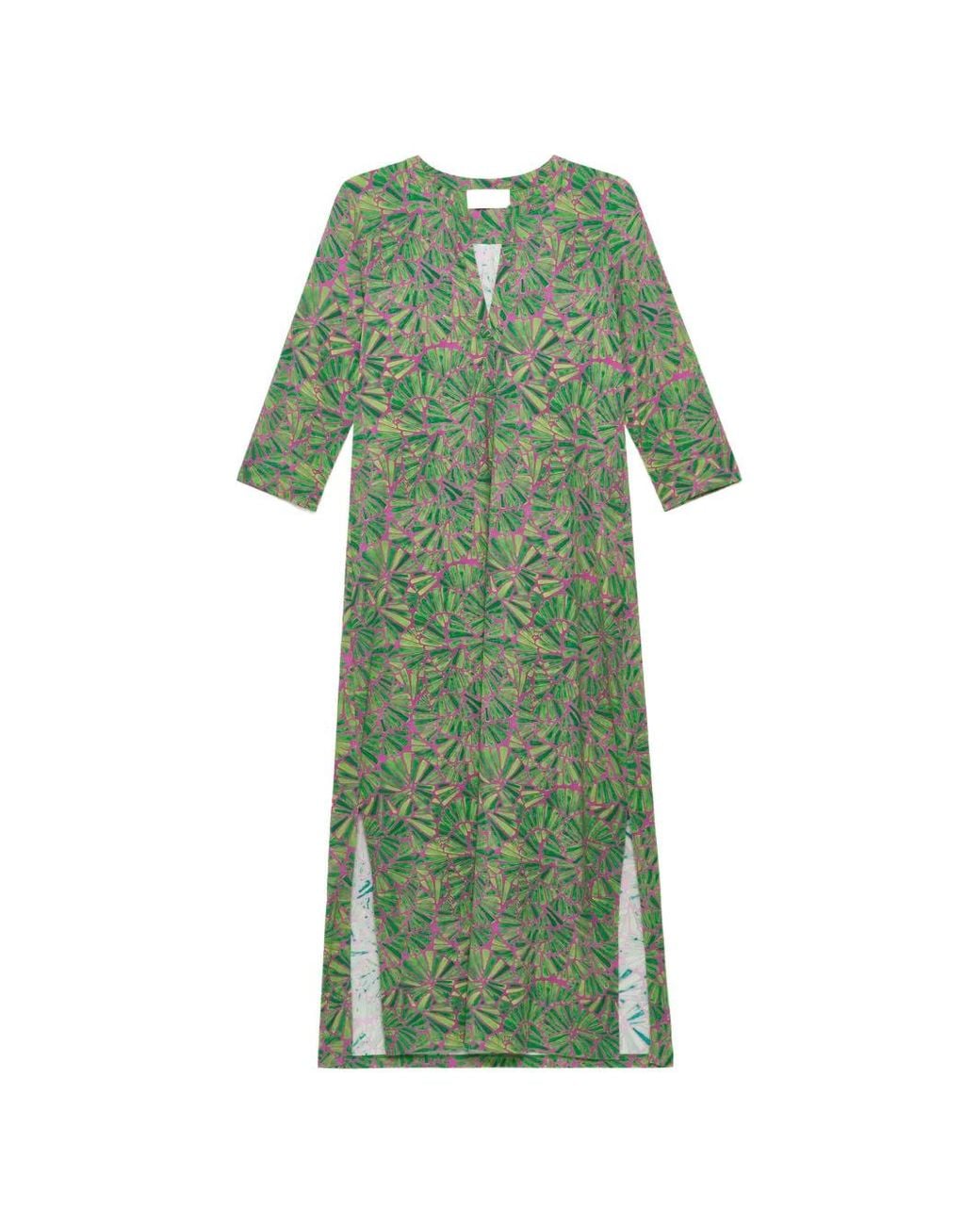 Maliparmi Green Robe Courte À Imprimé Graphique