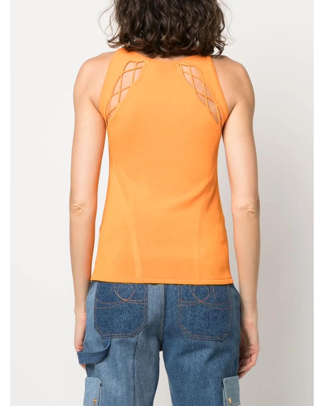 Top Con Cordones BCBGMAXAZRIA de color Orange