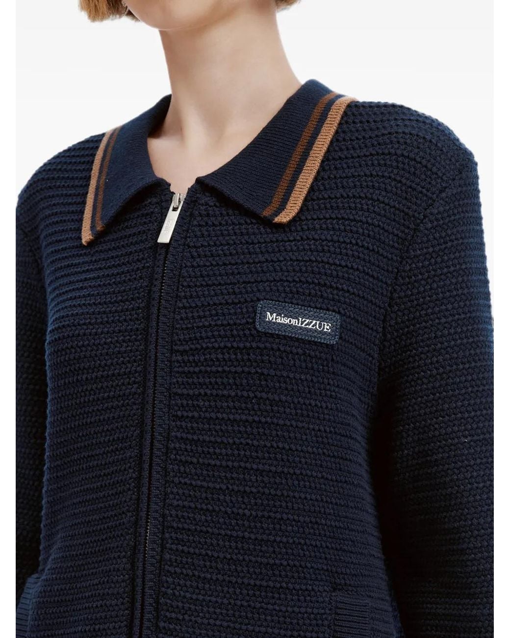 Izzue Blue Zip-Up Cardigan