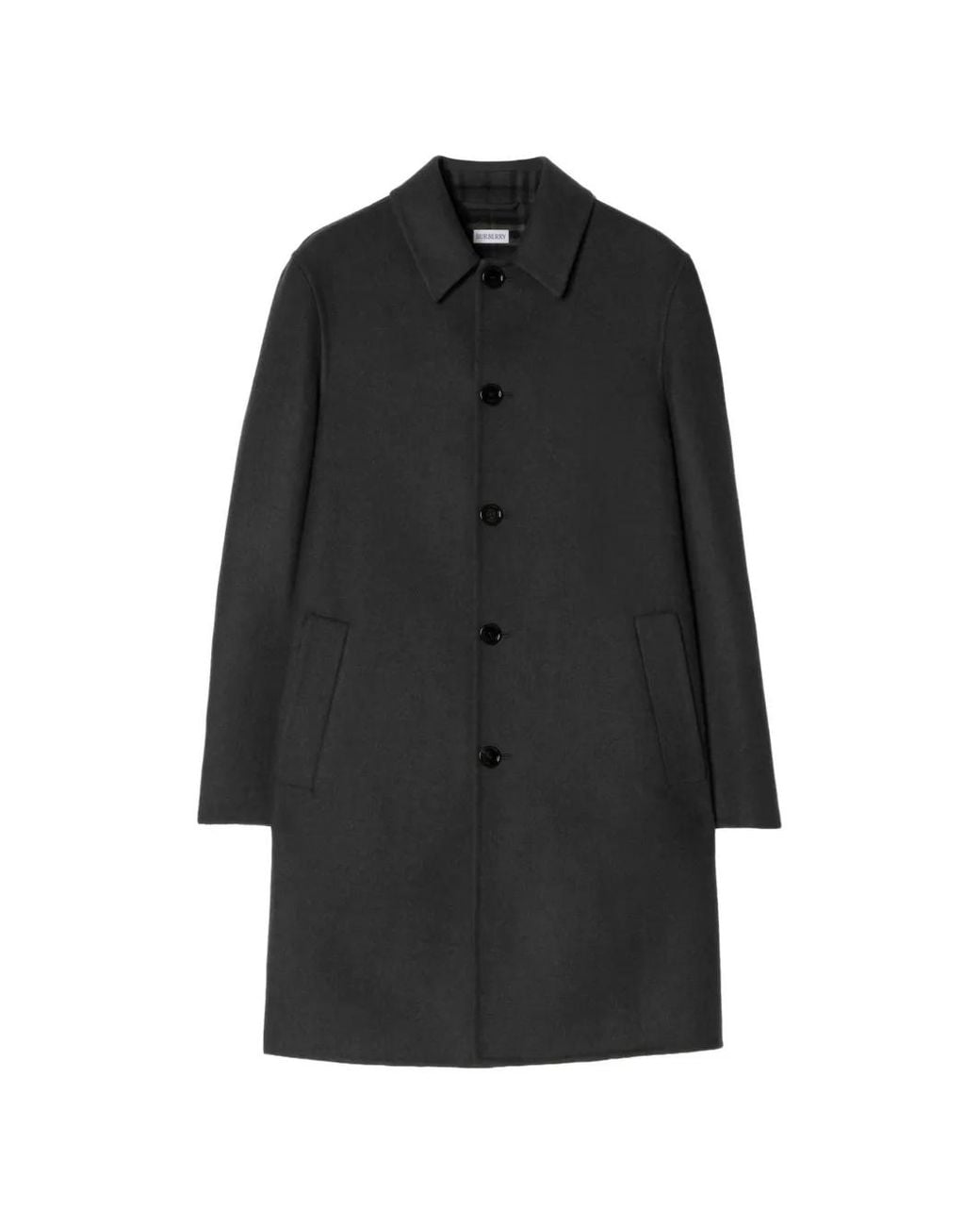 Burberry Black Mid-Length Wool Worthing Car Coat for men
