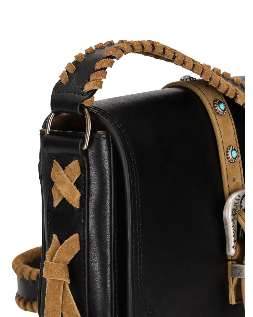 Fortela Black Kiki Stud-Embellished Calf Leather Bucket Bag