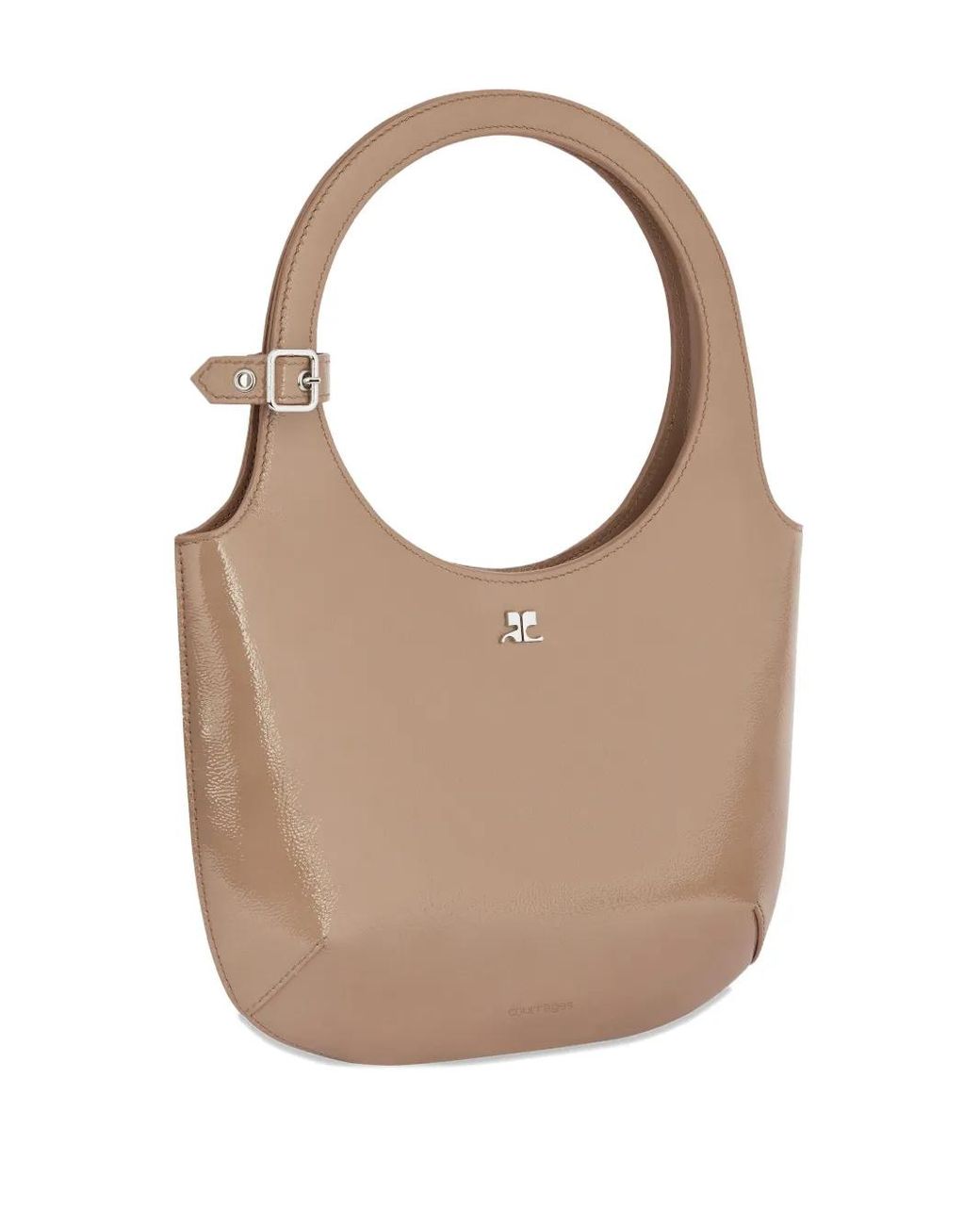 Courreges Brown Holy Leather Shoulder Bag