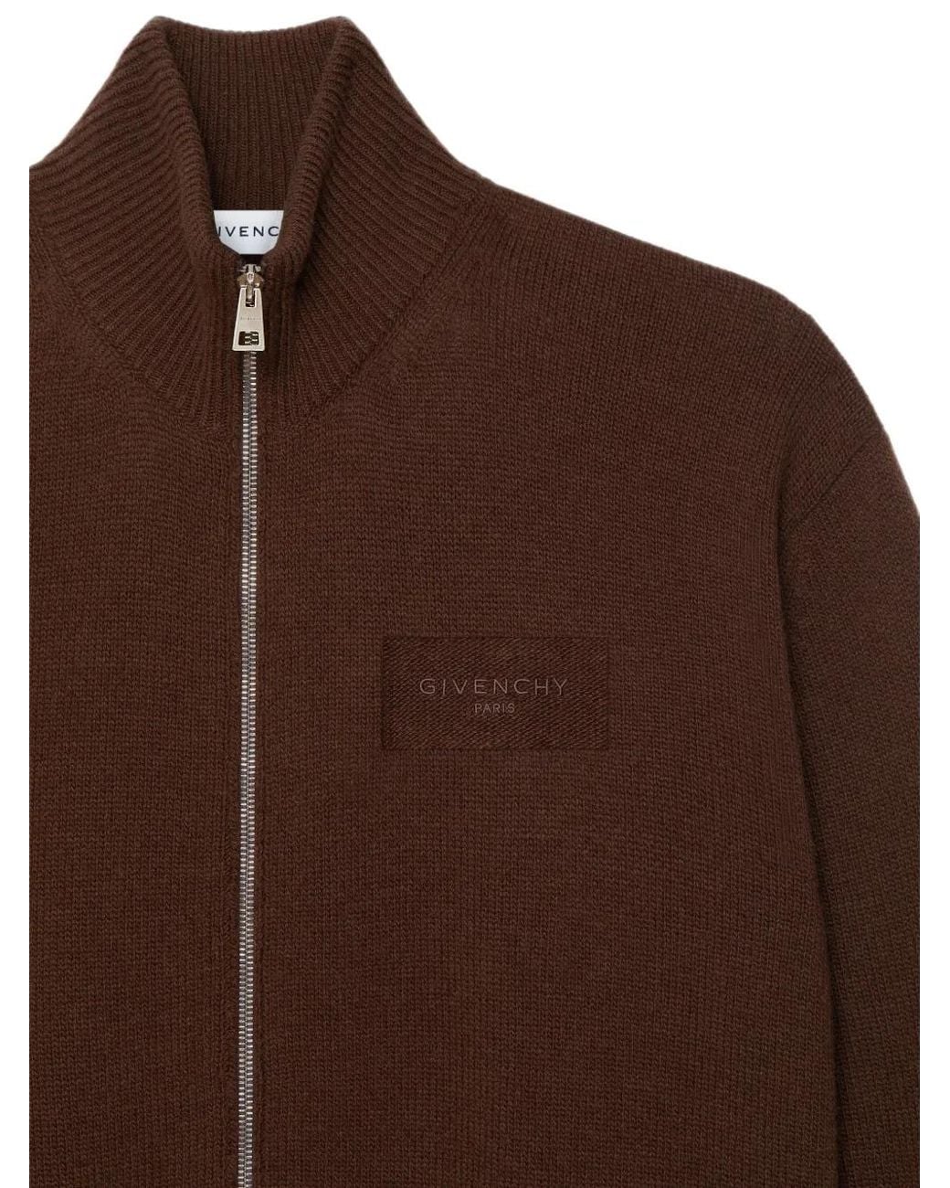 Givenchy Brown Couture Seam Zipped Cardigan for men