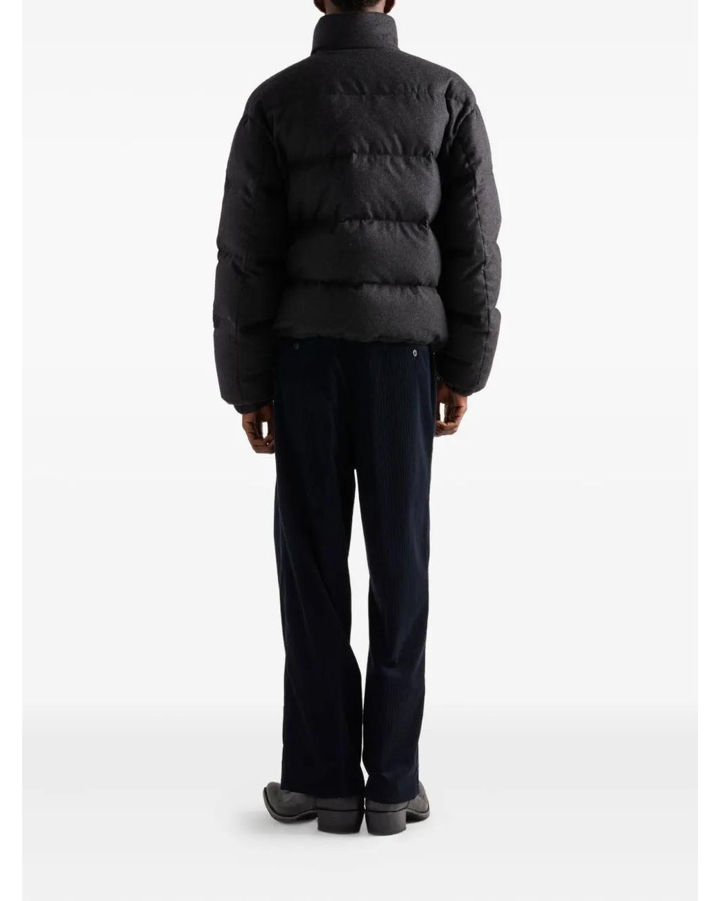 Prada Black Cashmere-Down Puffer Coat for men