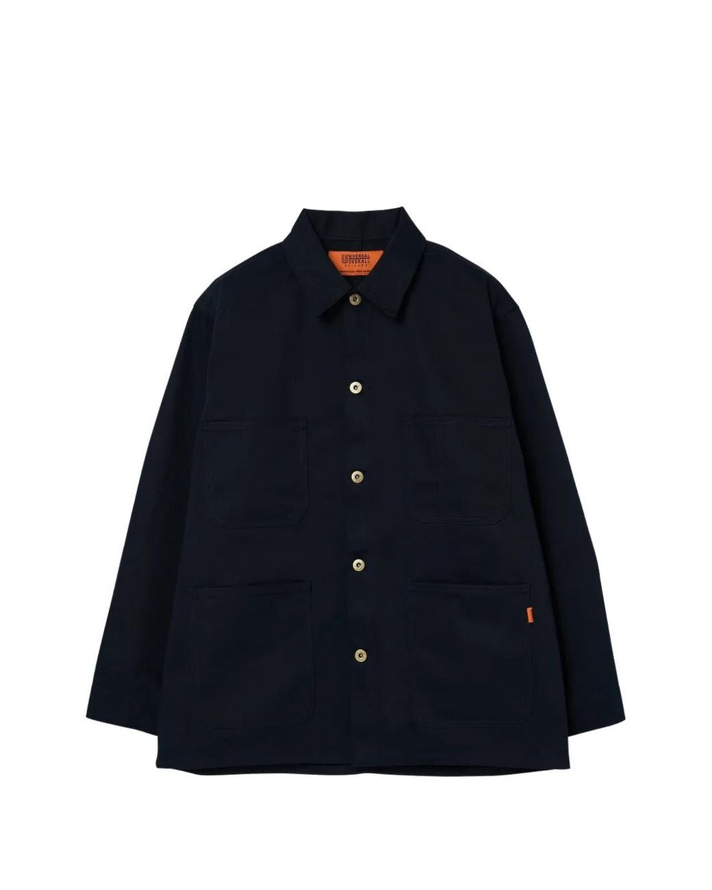 Universal Overall Blue Button-Up Patch-Pocket Jacket for men
