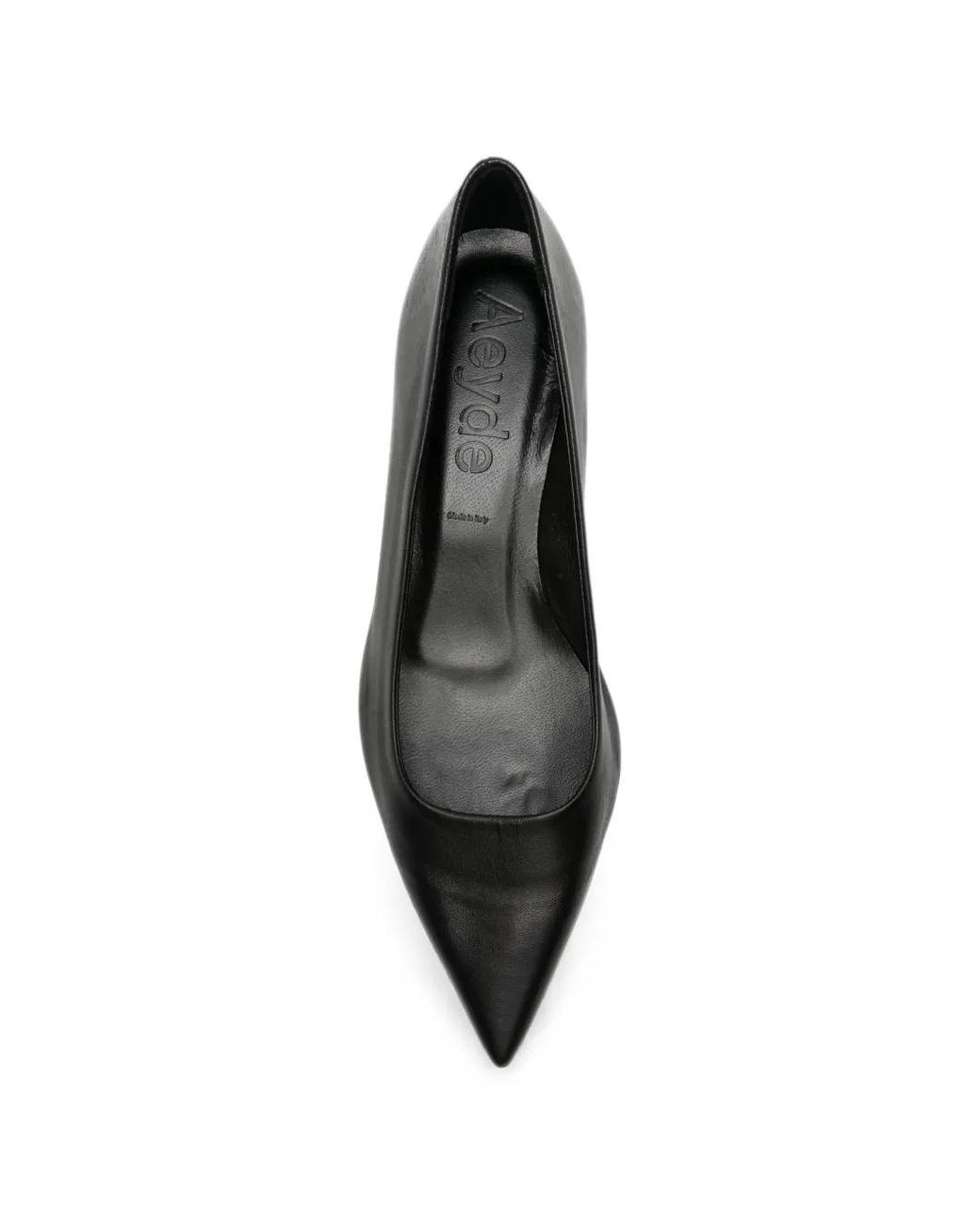 Aeyde Black Escarpins Pointus À Talon Épais