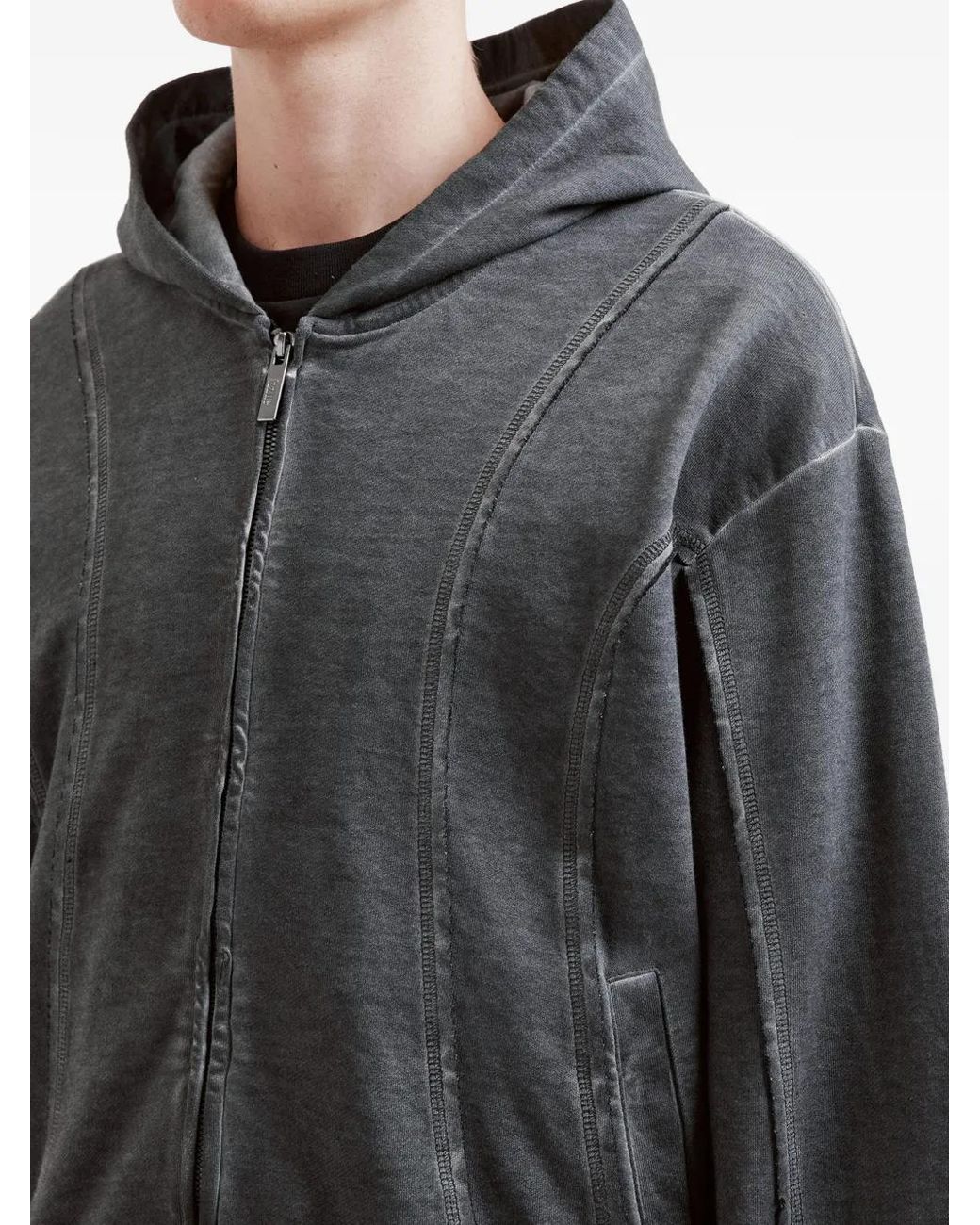 Izzue Gray Zip-Up Hoodie for men