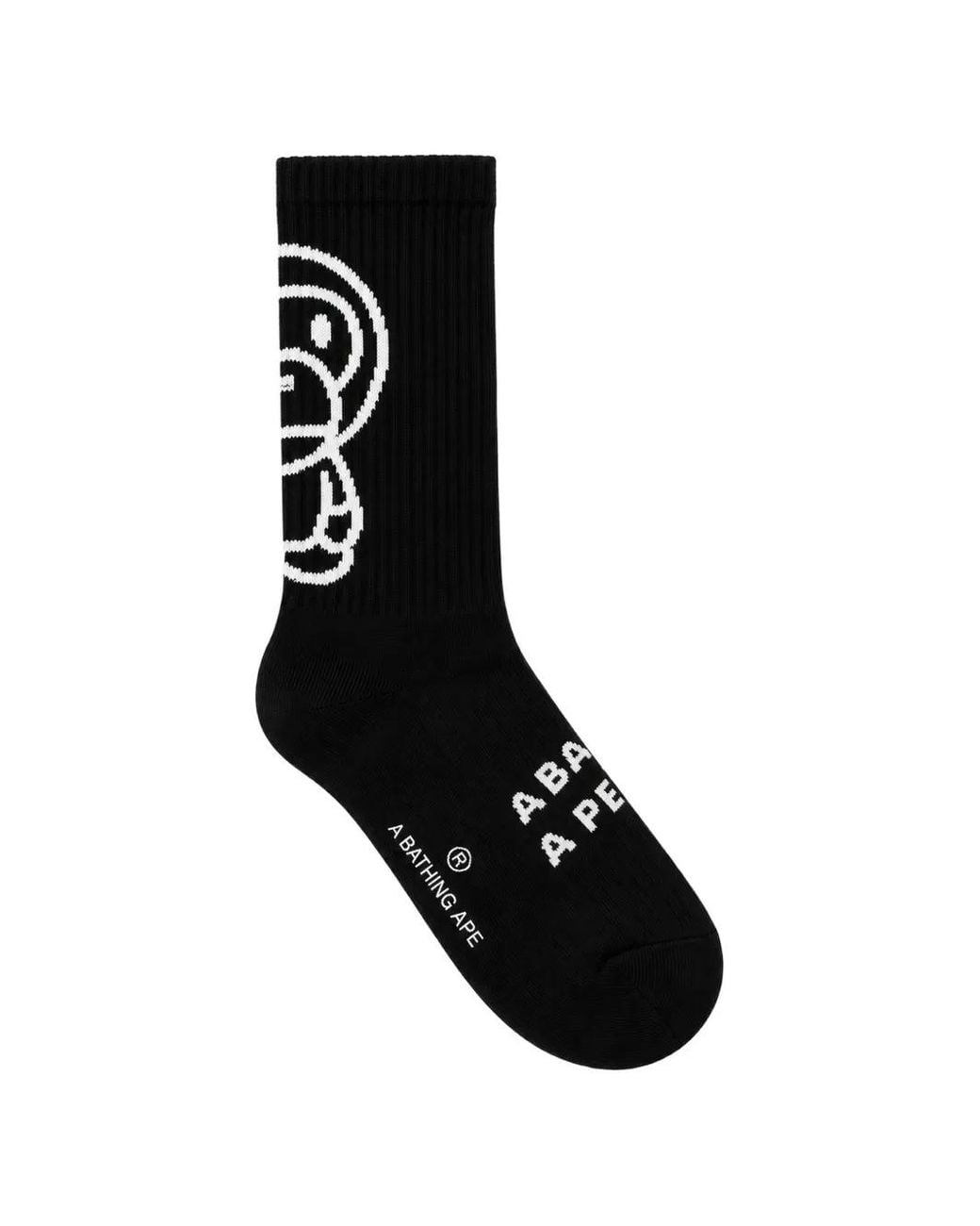 A Bathing Ape Black Baby Milo Intarsia-Knit Socks for men