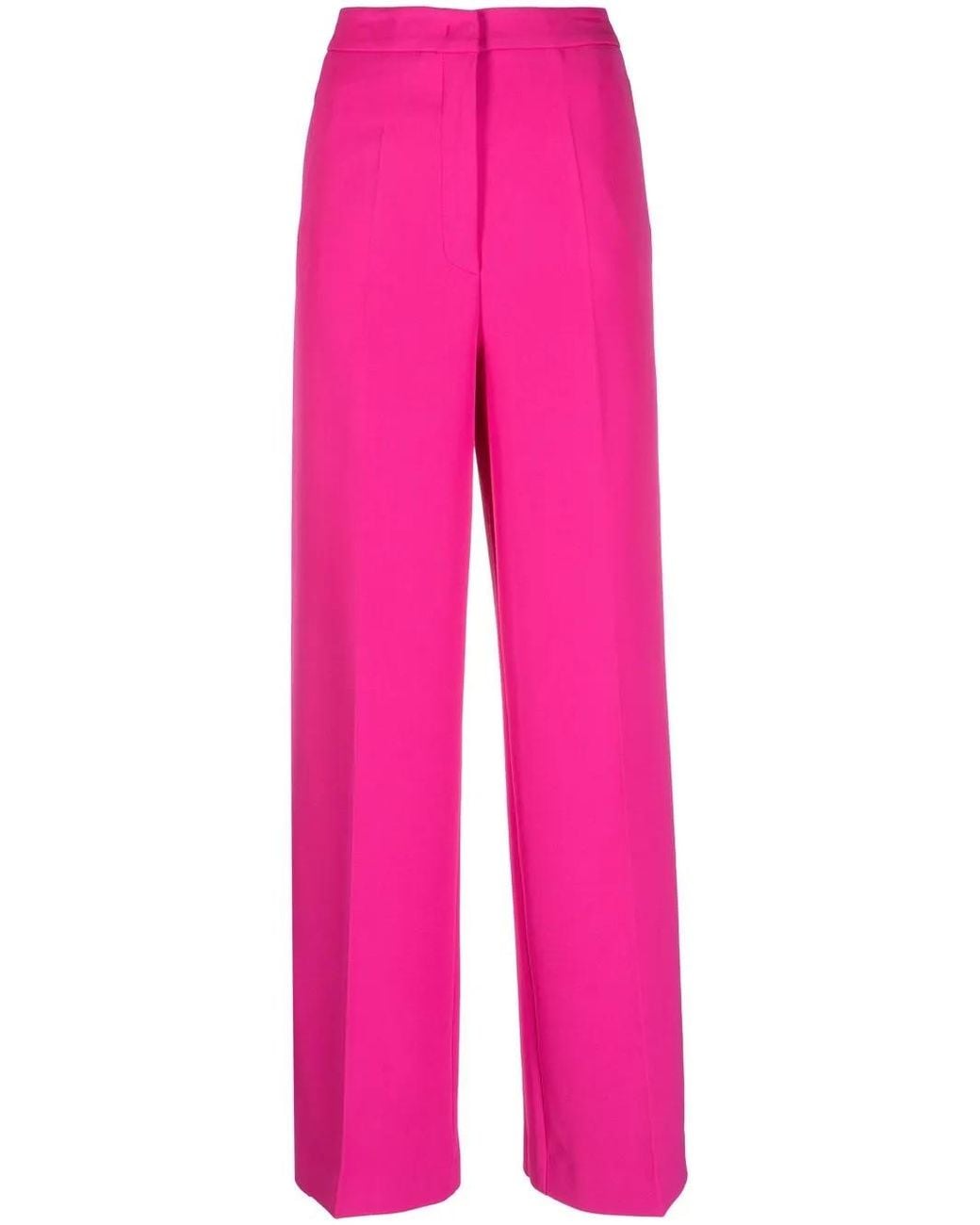 Blanca Vita Pink Overlapping-Panel Palazzo Pants