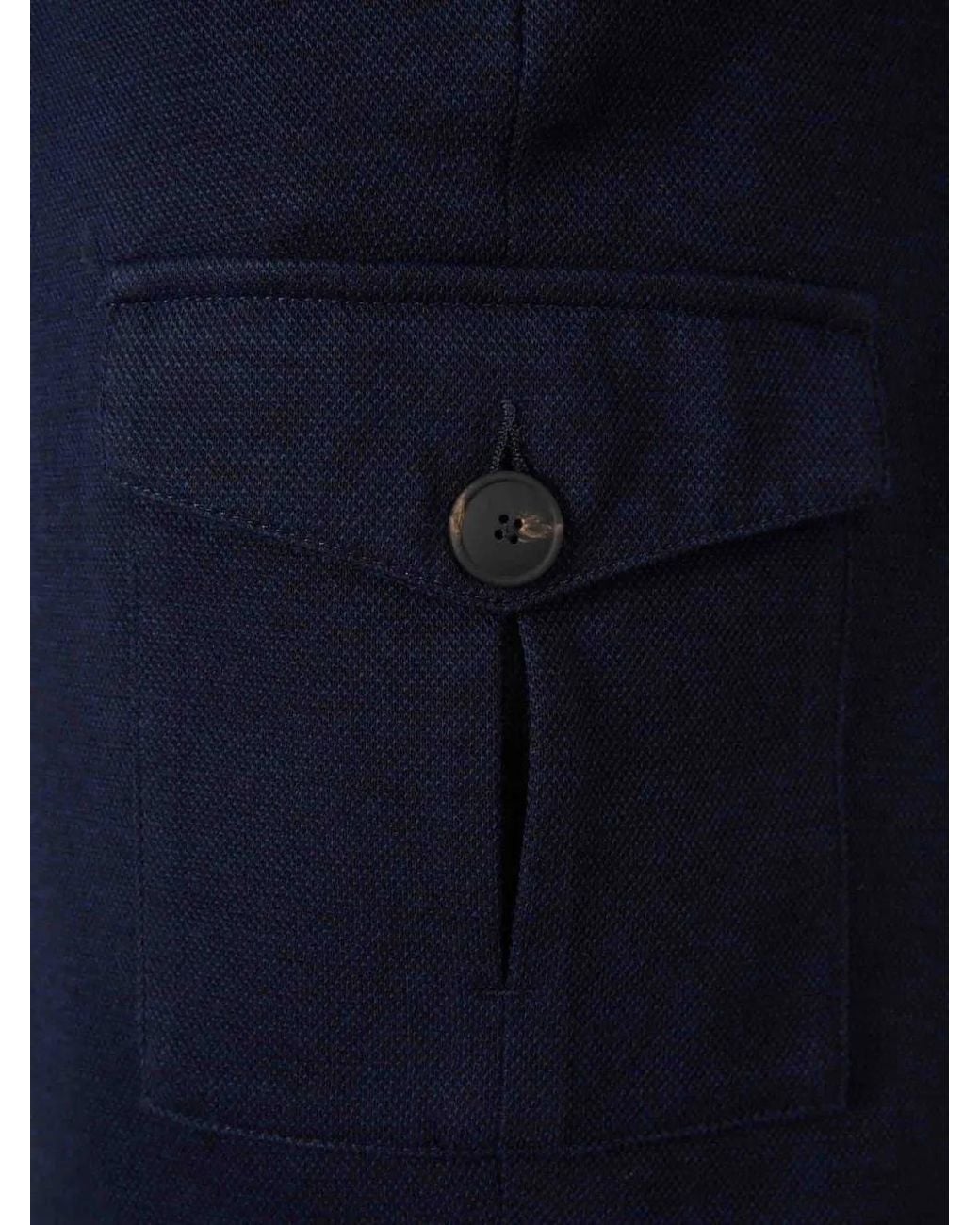 Gran Sasso Blue Drawstring Cargo Shorts for men