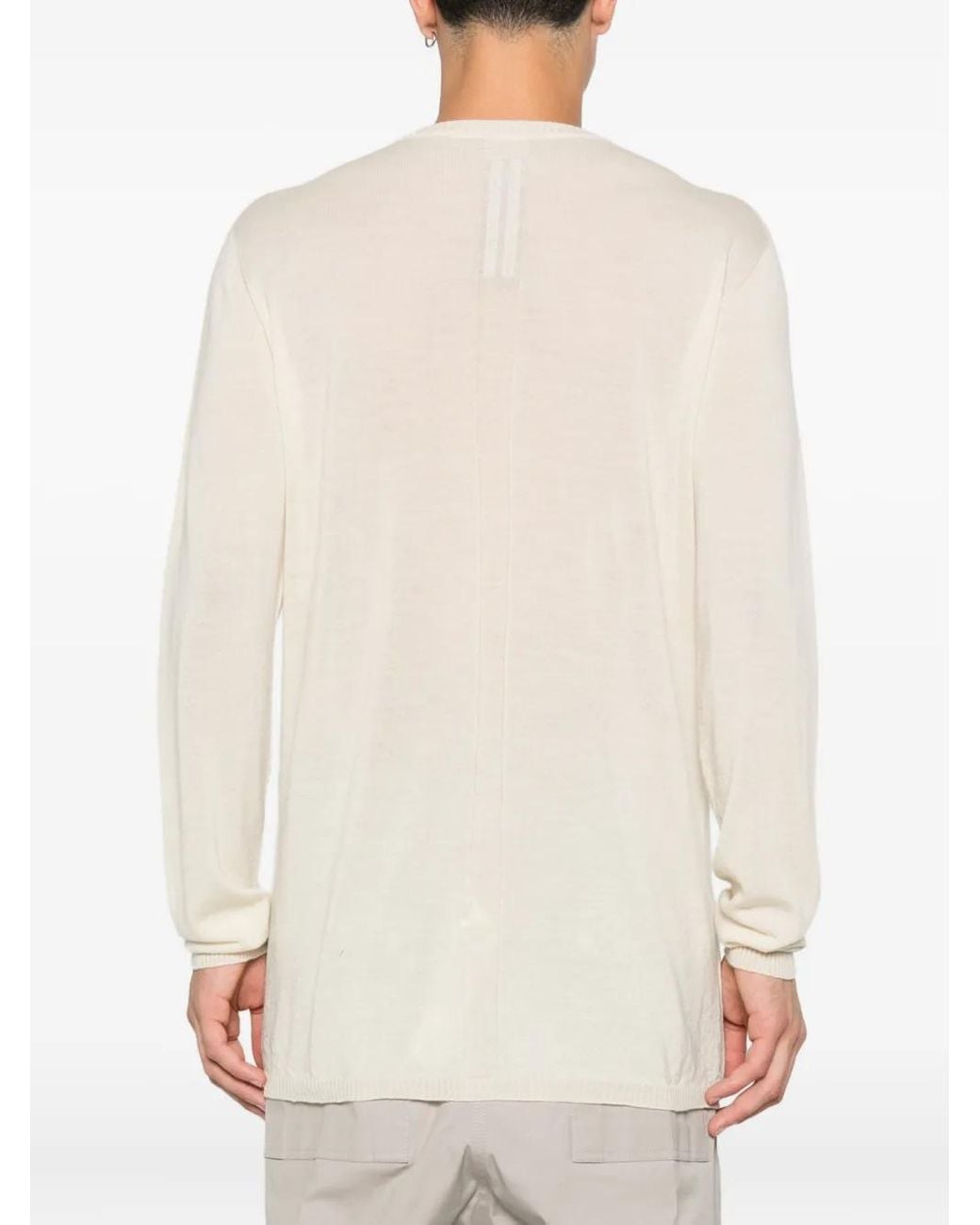 メンズ Rick Owens ラウンドネック セーター Natural