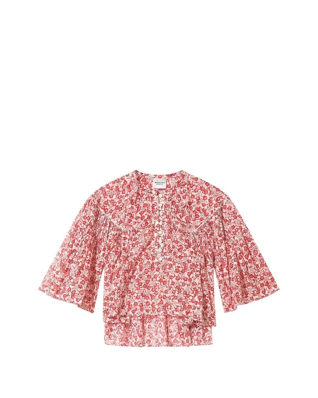Isabel Marant Pink Veelia Floral-Print Top