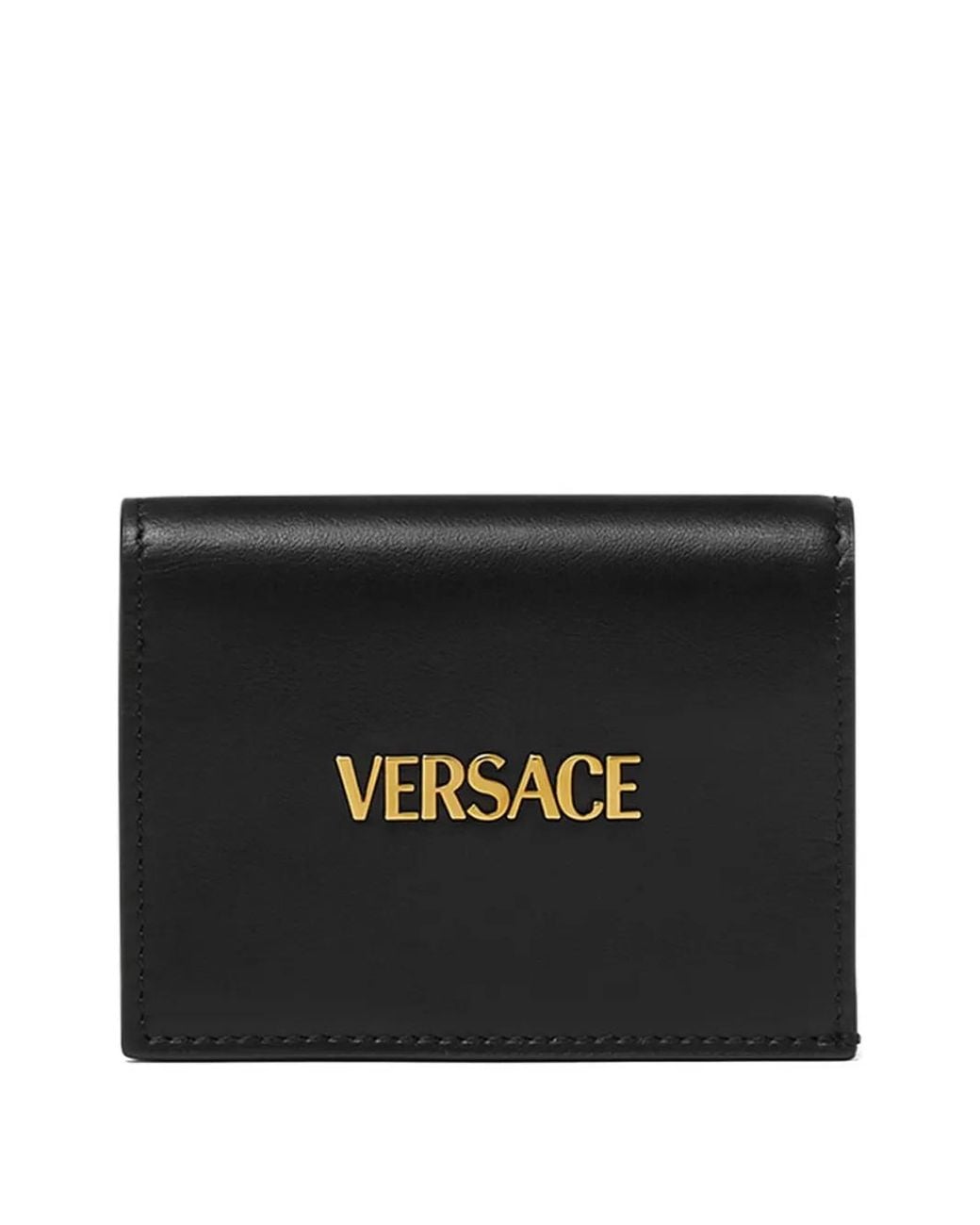 Versace Tag Leren Portemonnee in het Black