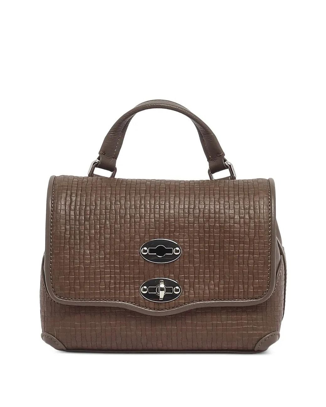 Zanellato Brown Postina Woven-Effect Shoulder Bag