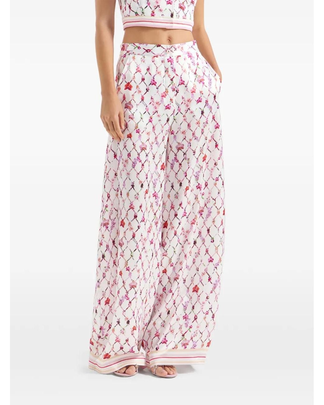 Genny Pink Floral Print Trousers