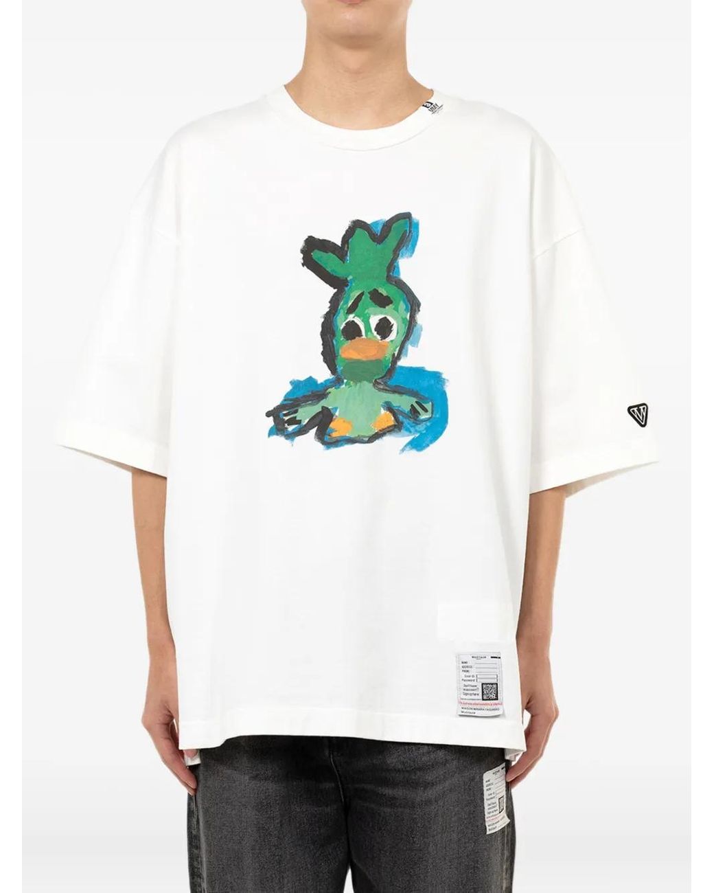 Maison Mihara Yasuhiro Leon Duck-Print T-Shirt in White for Men | Lyst