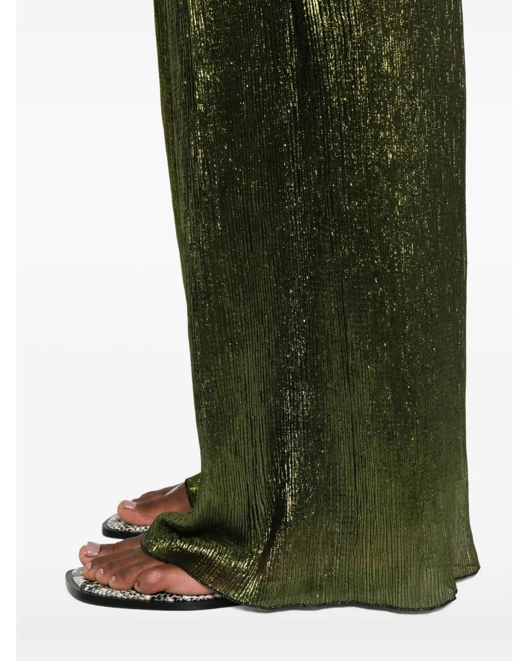 Forte_forte Green Textured Trousers