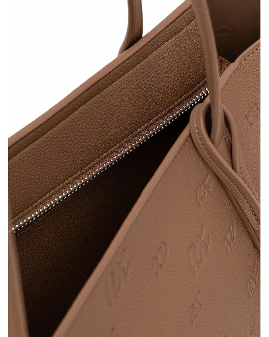 ARMANI EXCHANGE Brown Logo-Embossed Pebbled-Effect Tote Bag