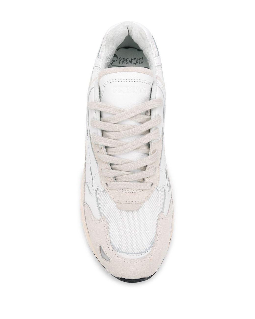 Premiata Sharky Panelled Sneakers in White | Lyst