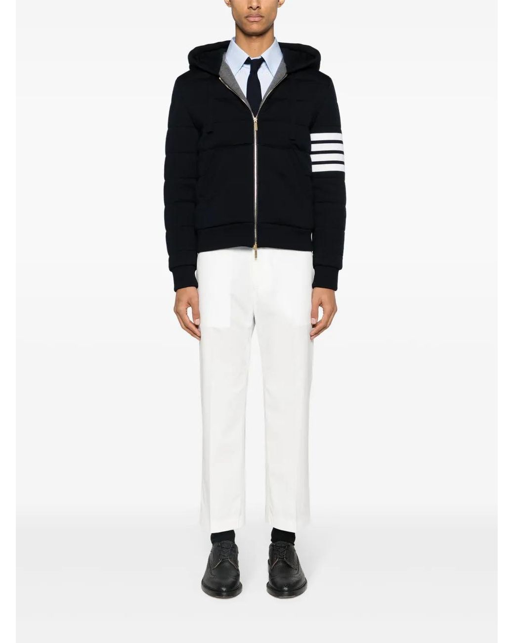 Thom Browne Blue Mini Quilted Wool Padded Jacket for men