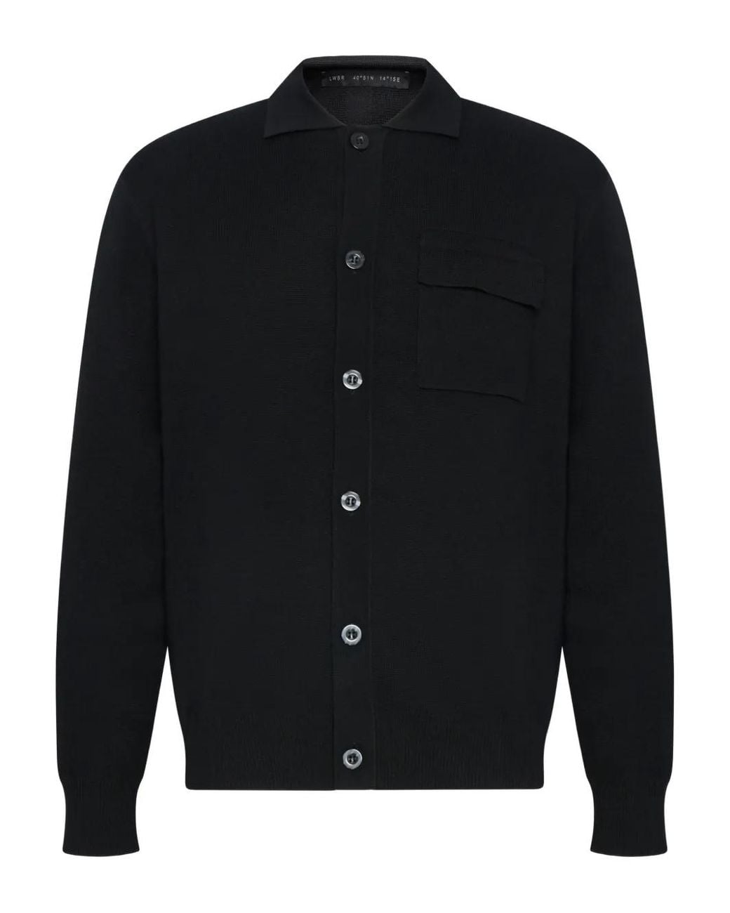 Low Brand Blue Buttoned Flap-Pocket Cardigan for men