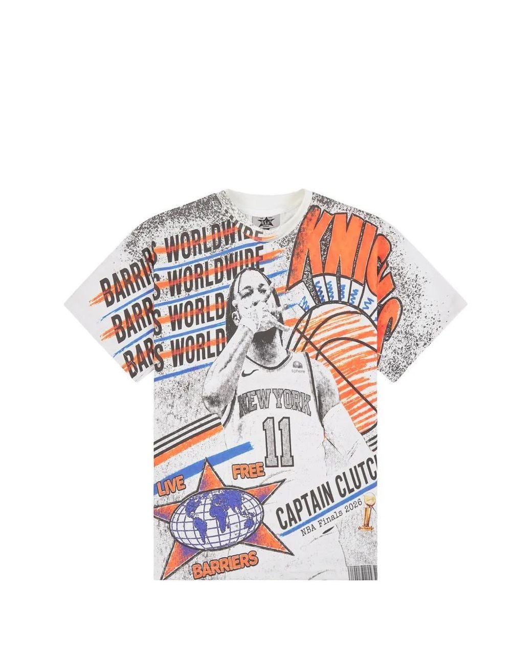Barriers White Captain Clutch Graphic-Print T-Shirt for men
