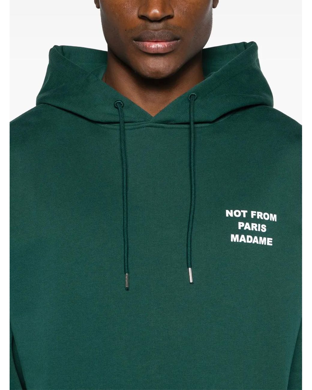 Drole de Monsieur Green Le Hoodie Slogan Printed Hoodie for men