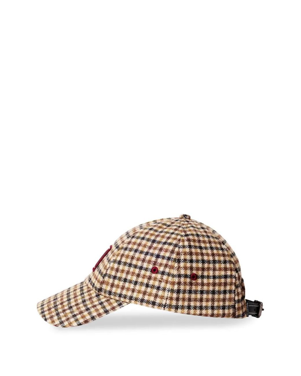 Hackett Natural Check-Pattern Logo-Embroidered Cap for men