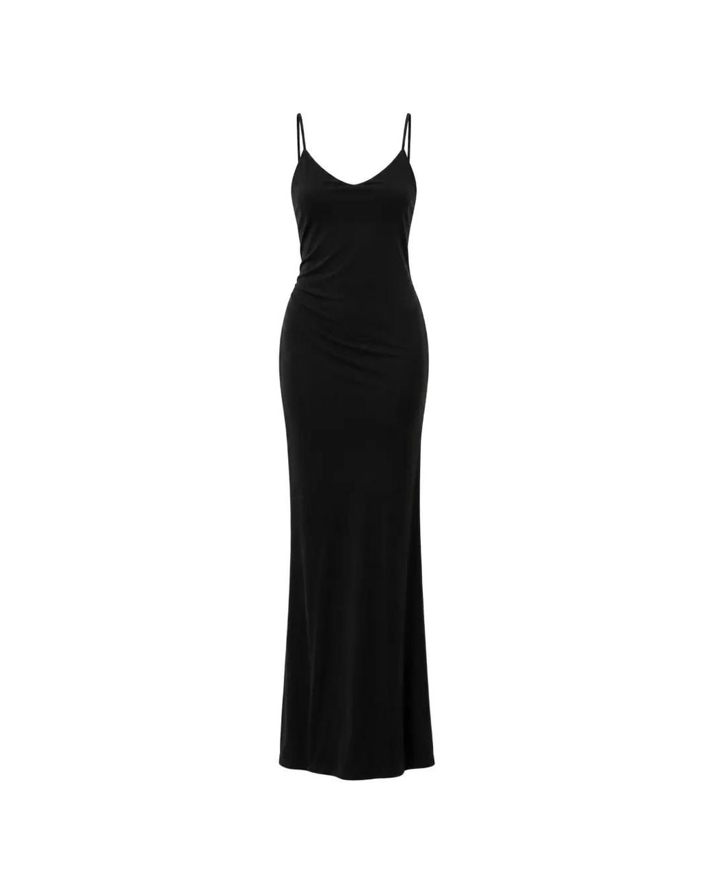FRANK LYMAN Black Ruched Sleeveless Maxi Dress