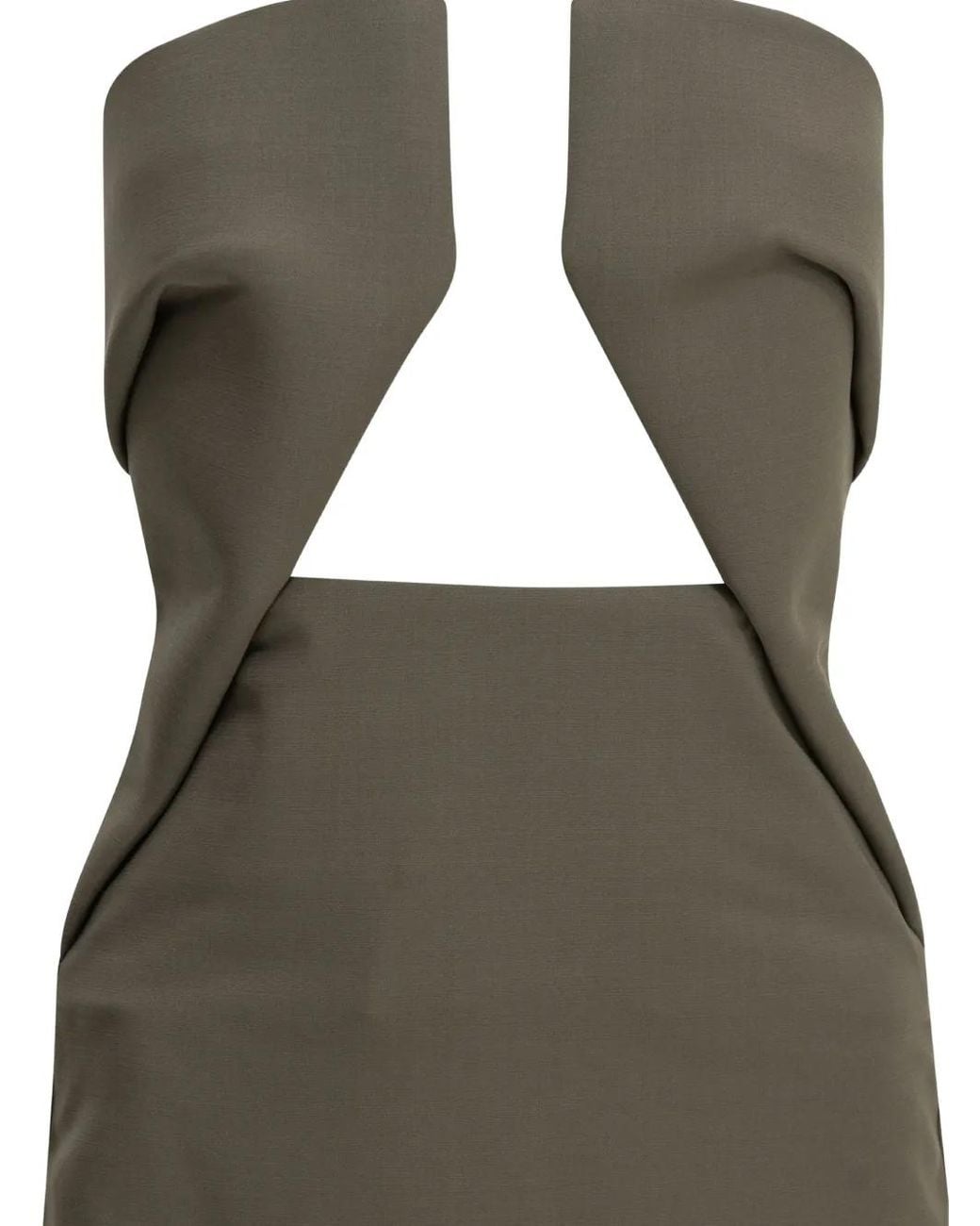 Rick Owens Gray Cut-Out Strapless Dress