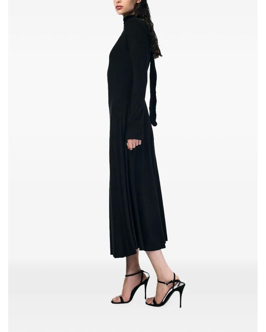ANDRA ANDREESCU Blue Cut-Out Tie-Fastening Midi Dress