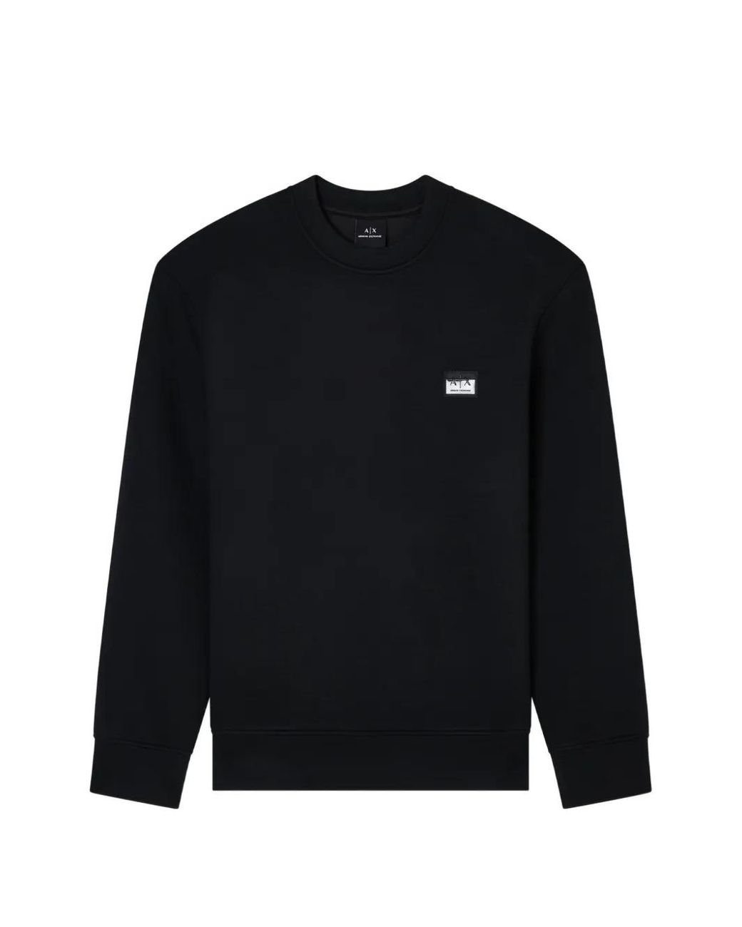 ARMANI EXCHANGE Black Logo-Patch Sweatshirt for men