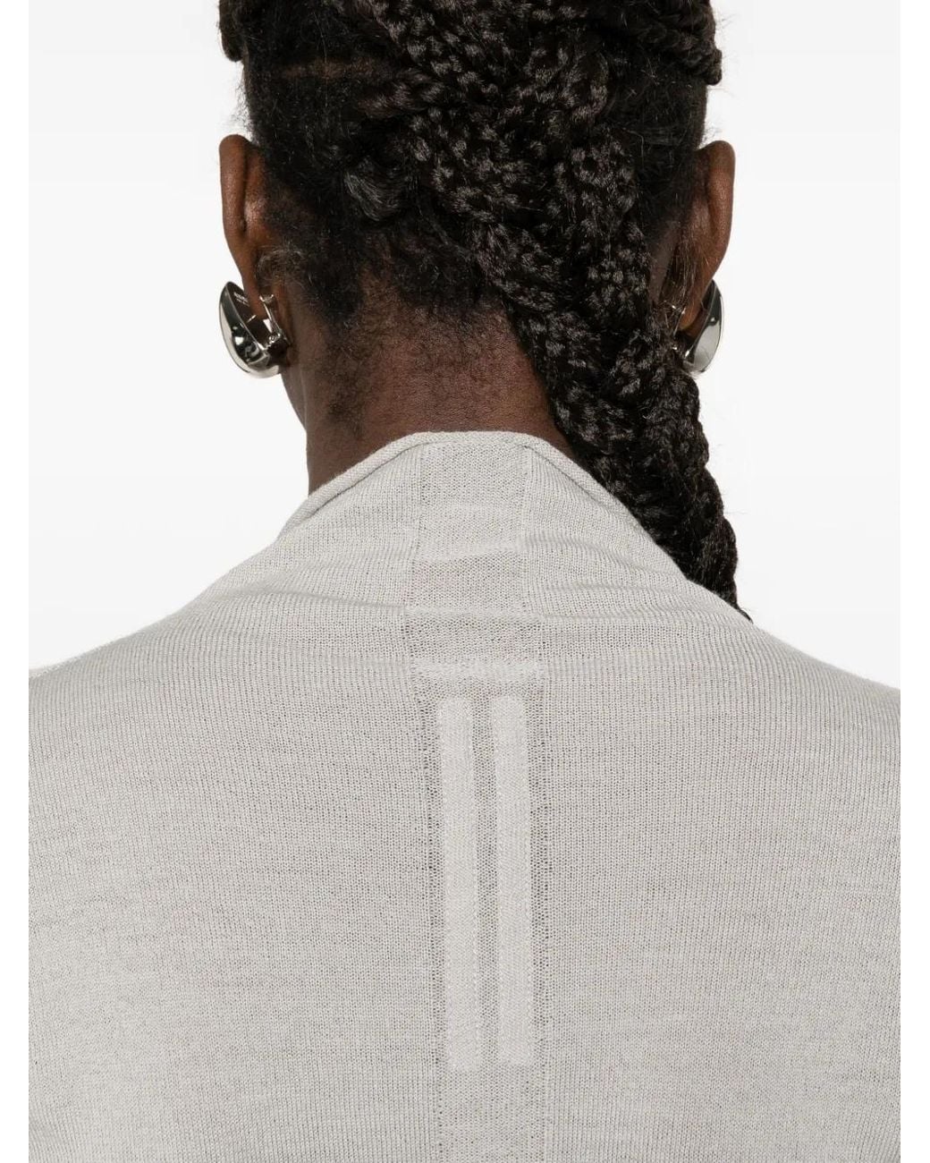 Rick Owens White Pull Crop Con À Col Montant