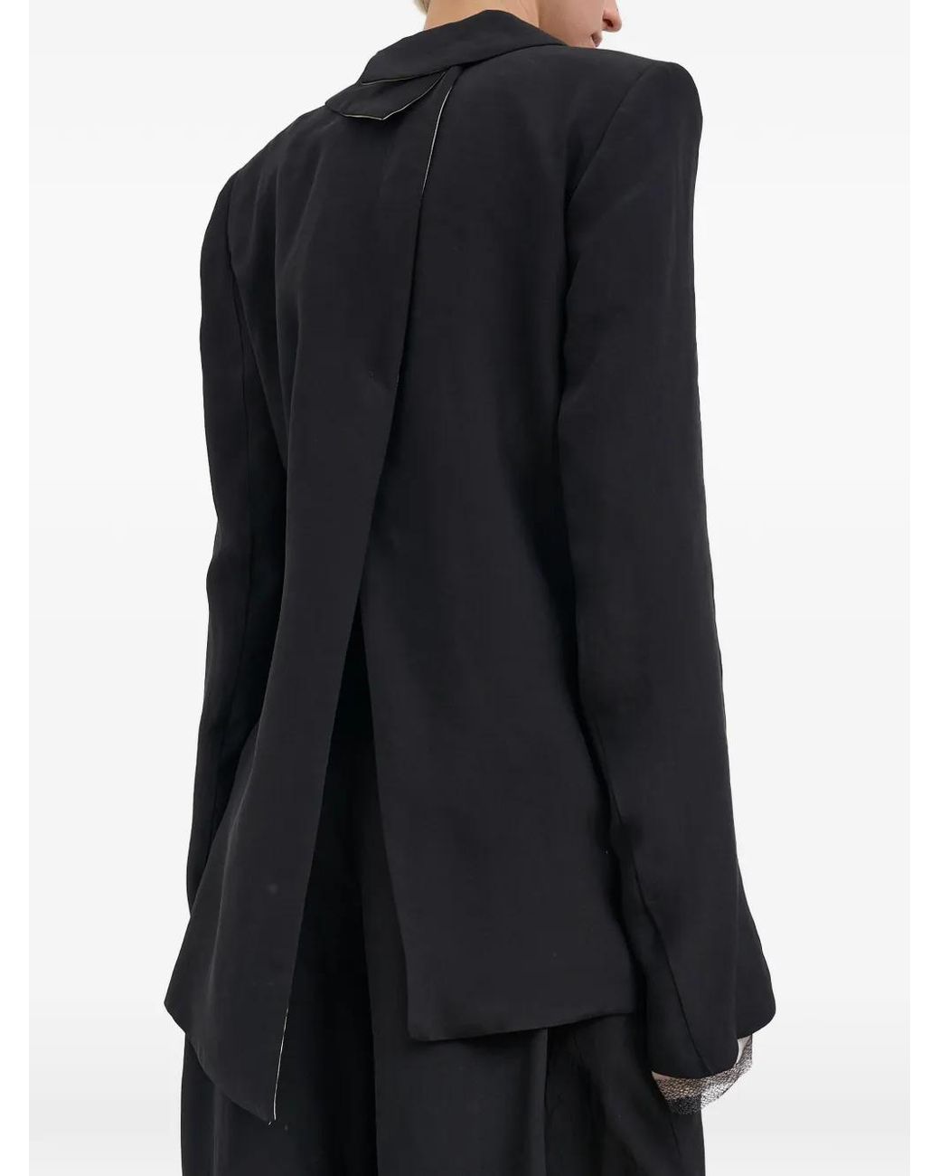 Alessandra Marchi Black Asymmetric Rear-Slit Jacket