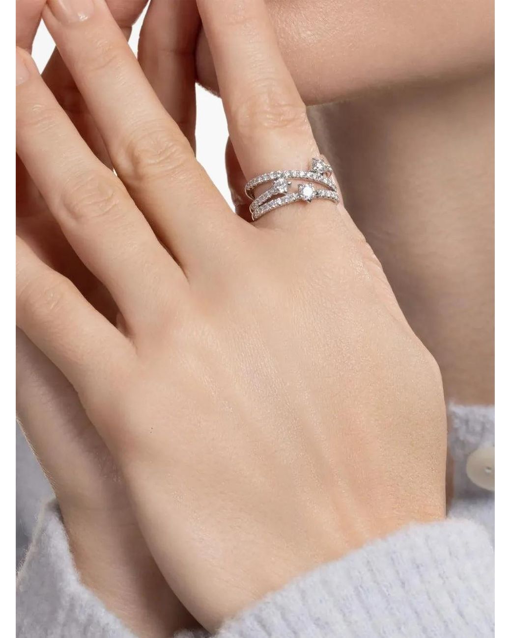 Kwiat Blue Starry Night Crossover Diamond Ring