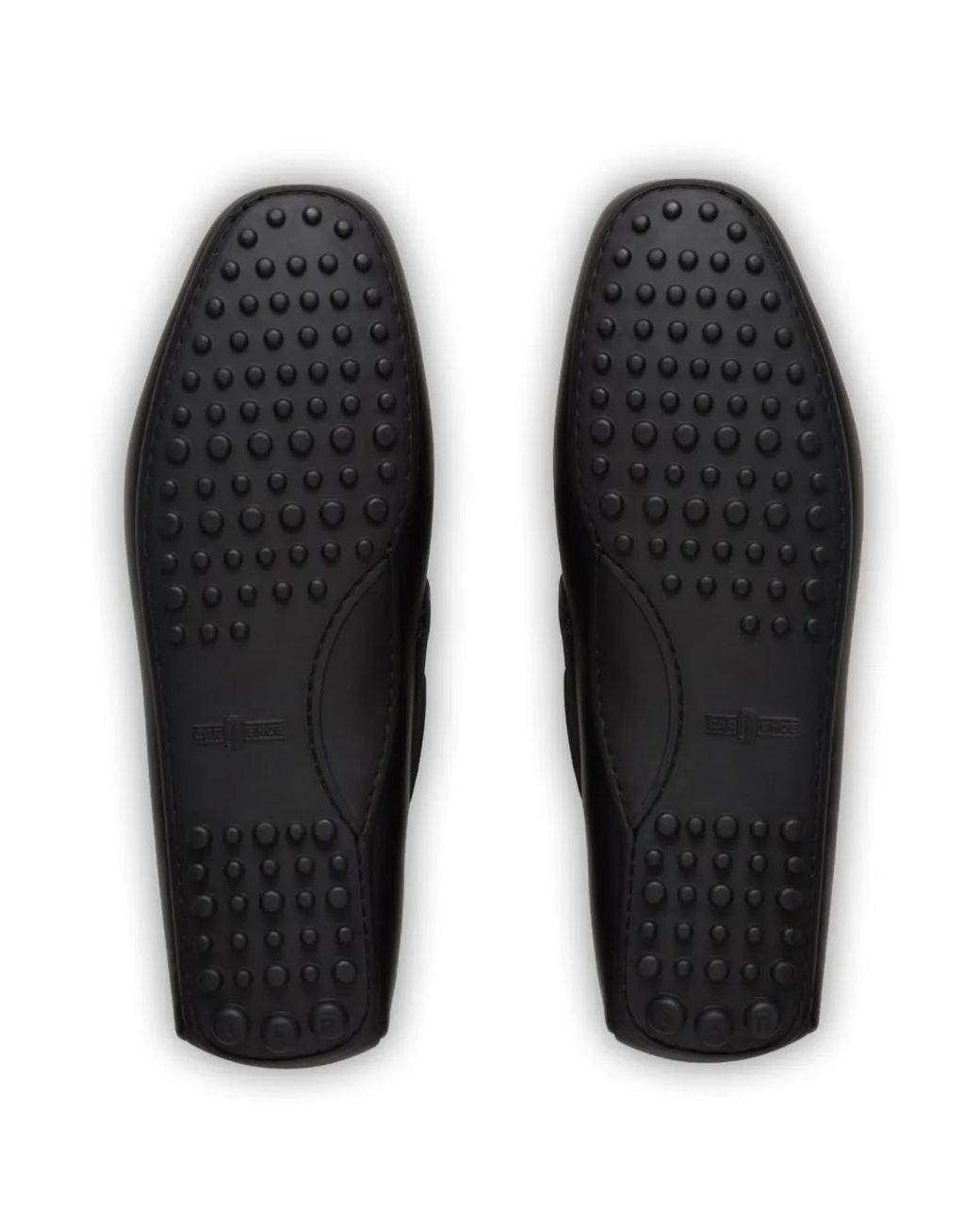 Car Shoe Black Bow-Detail Leather Driving Shoes for men
