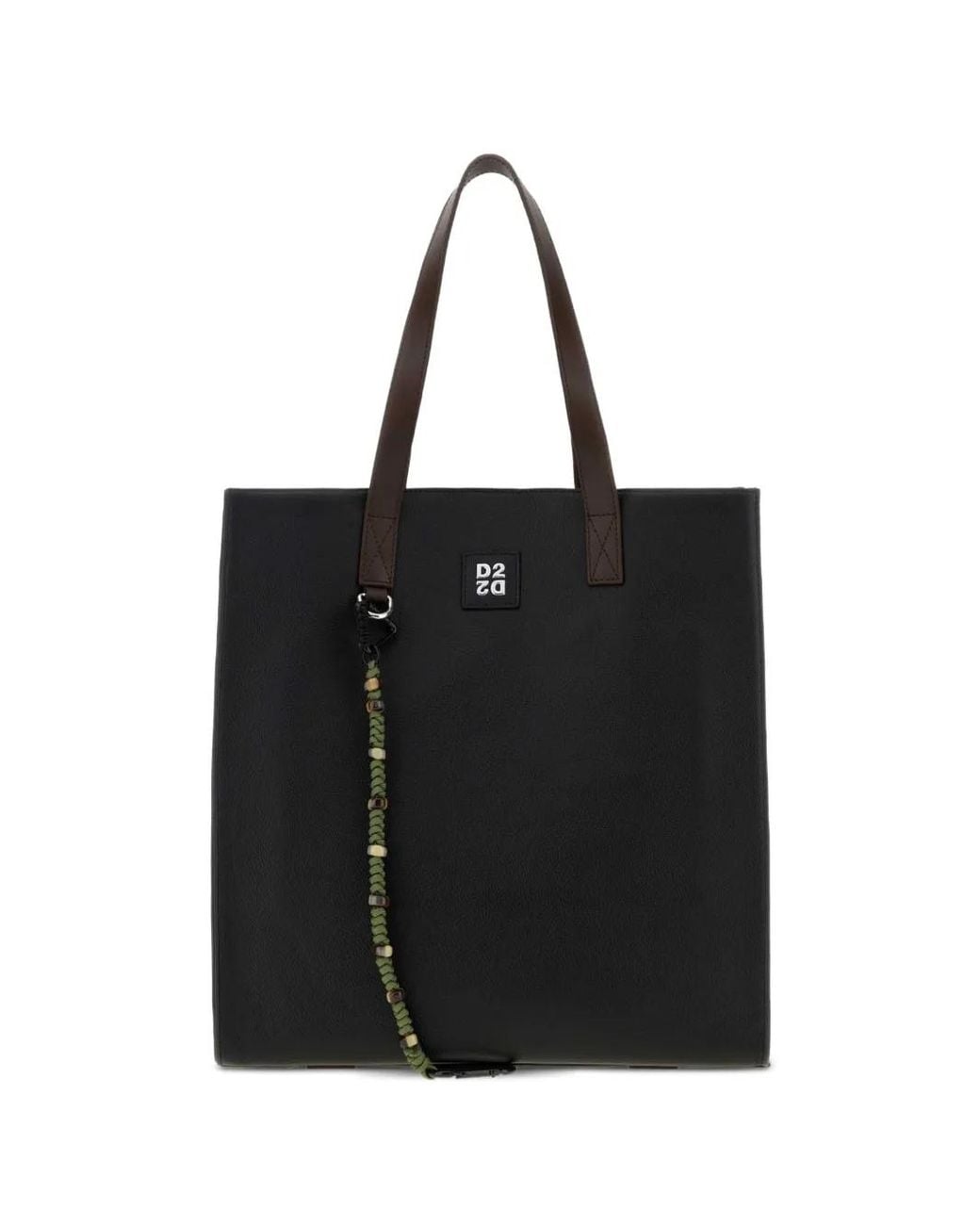 DSquared² Black Logo-Patch Braided-Strap Tote Bag for men