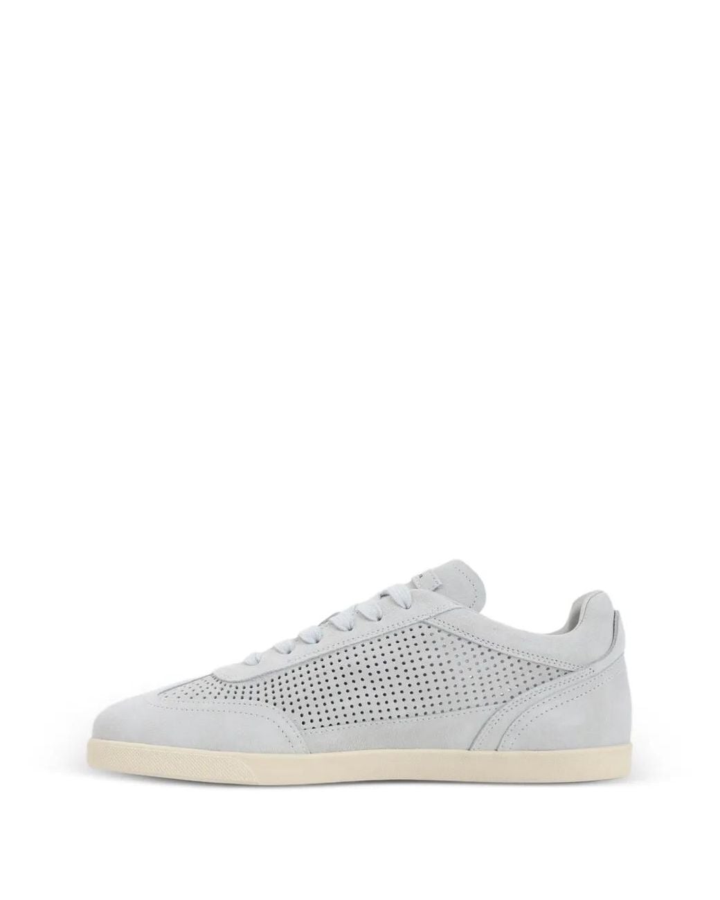 Kiton White Openwork Suede Sneakers for men