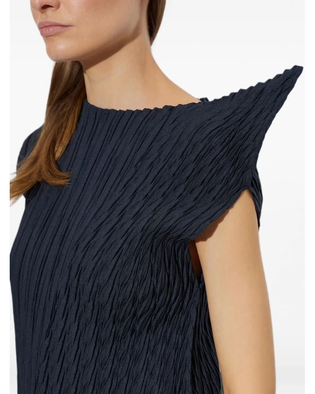 Issey Miyake Blue Pleated Dress