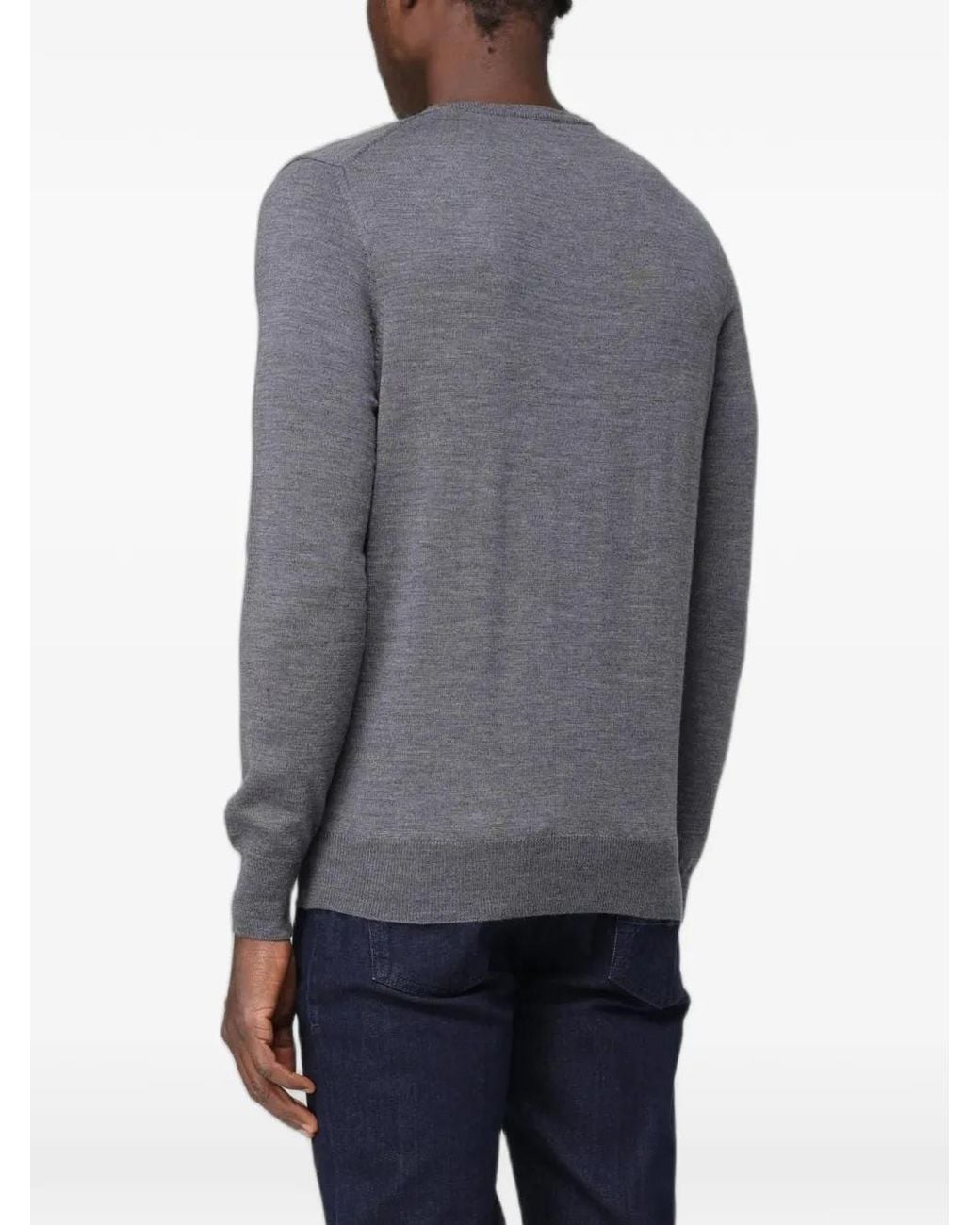 XC Gray Merino Wool Sweater for men