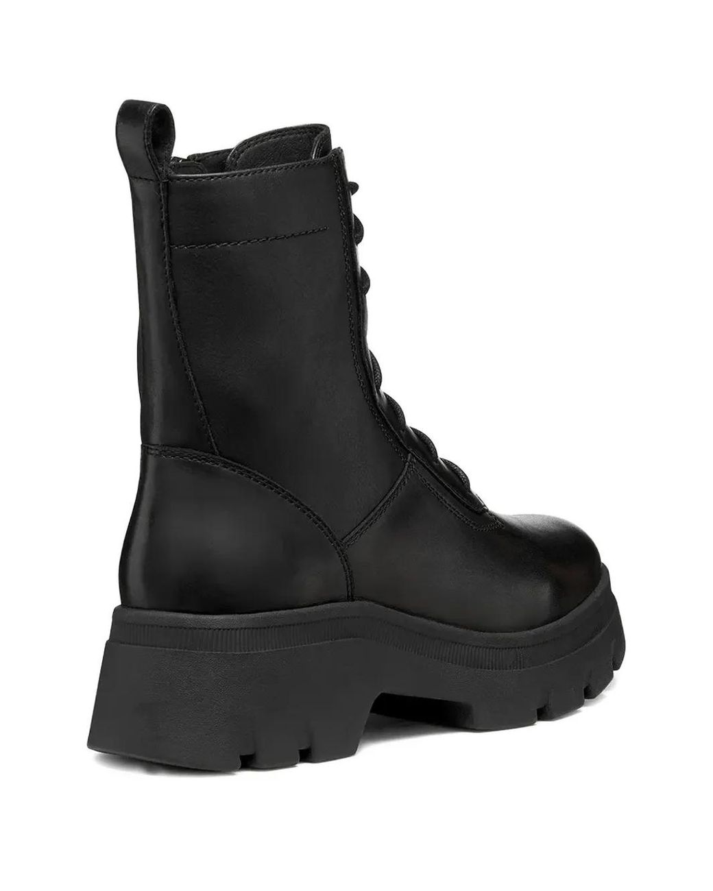Geox Black Lace-Up Leather Boots