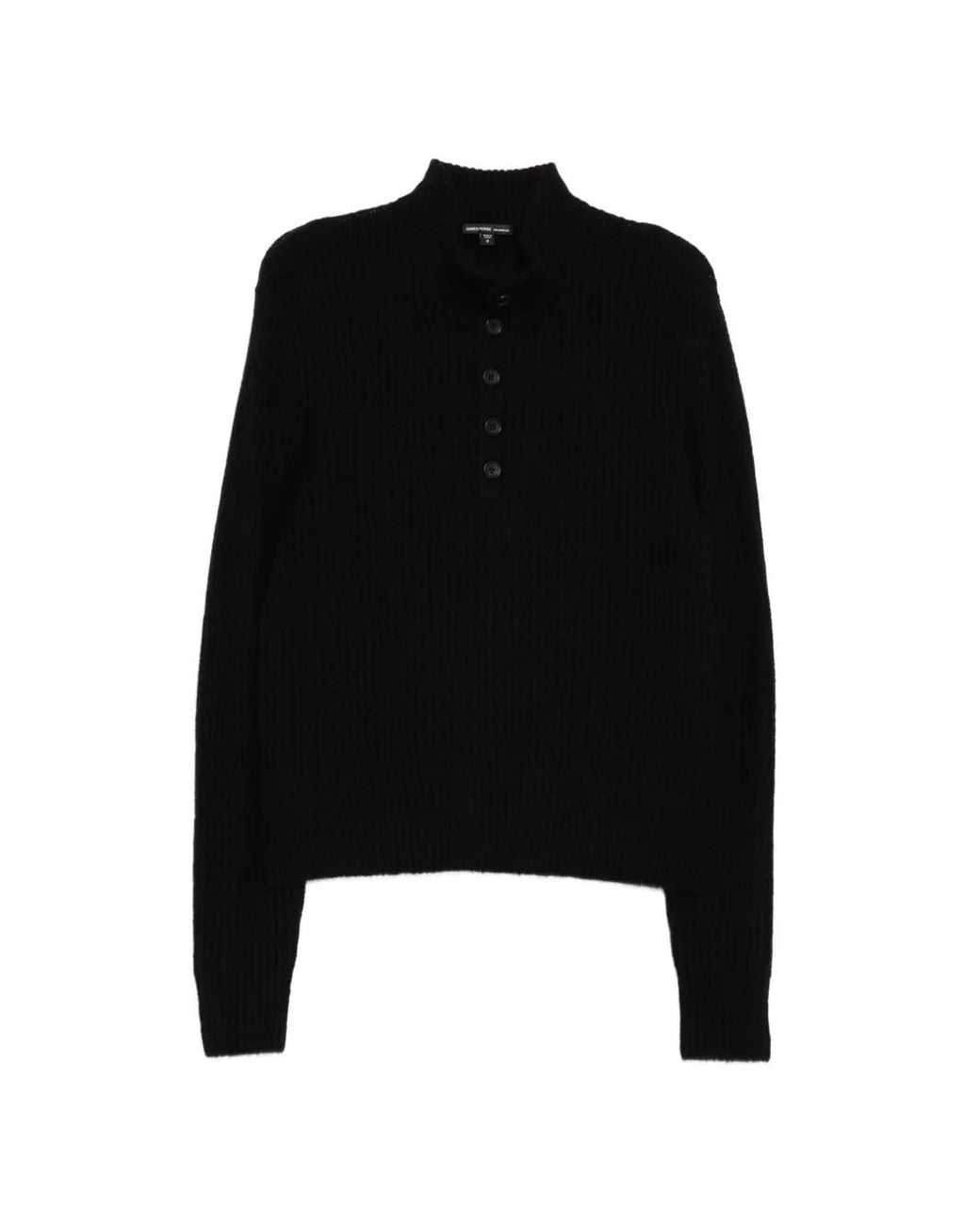 Jersey Lightweight 1/4 Button James Perse de hombre de color Black