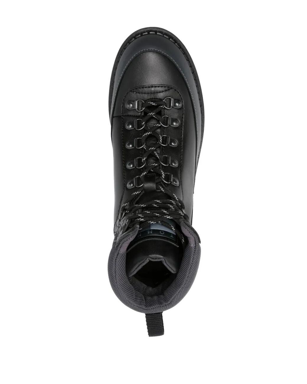 Tommy Hilfiger Black Panelled Leather Boots for men