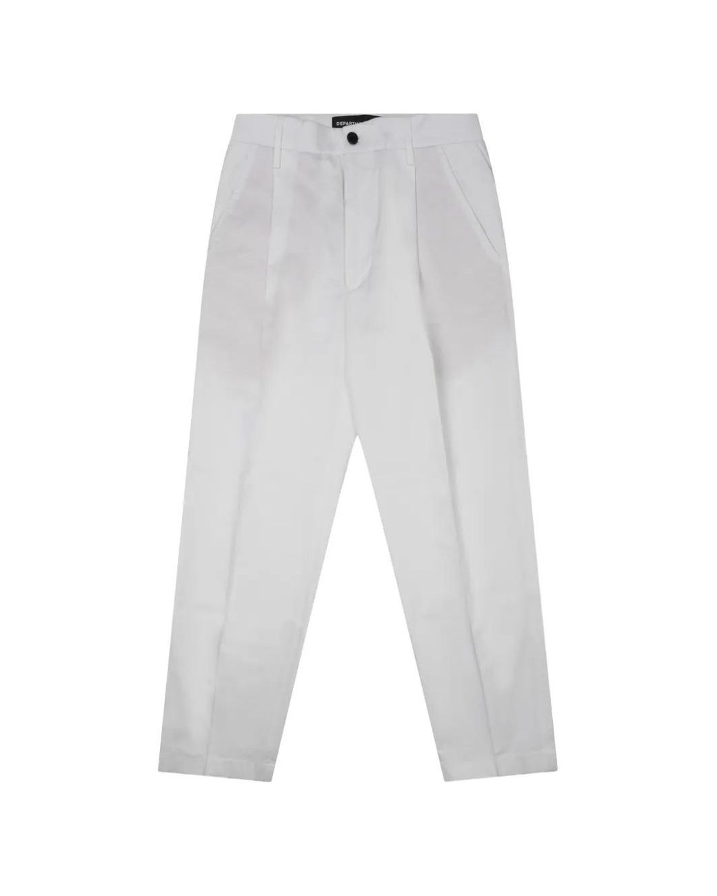 Department 5 White Gin Pleated Pressed-Crease Trousers for men