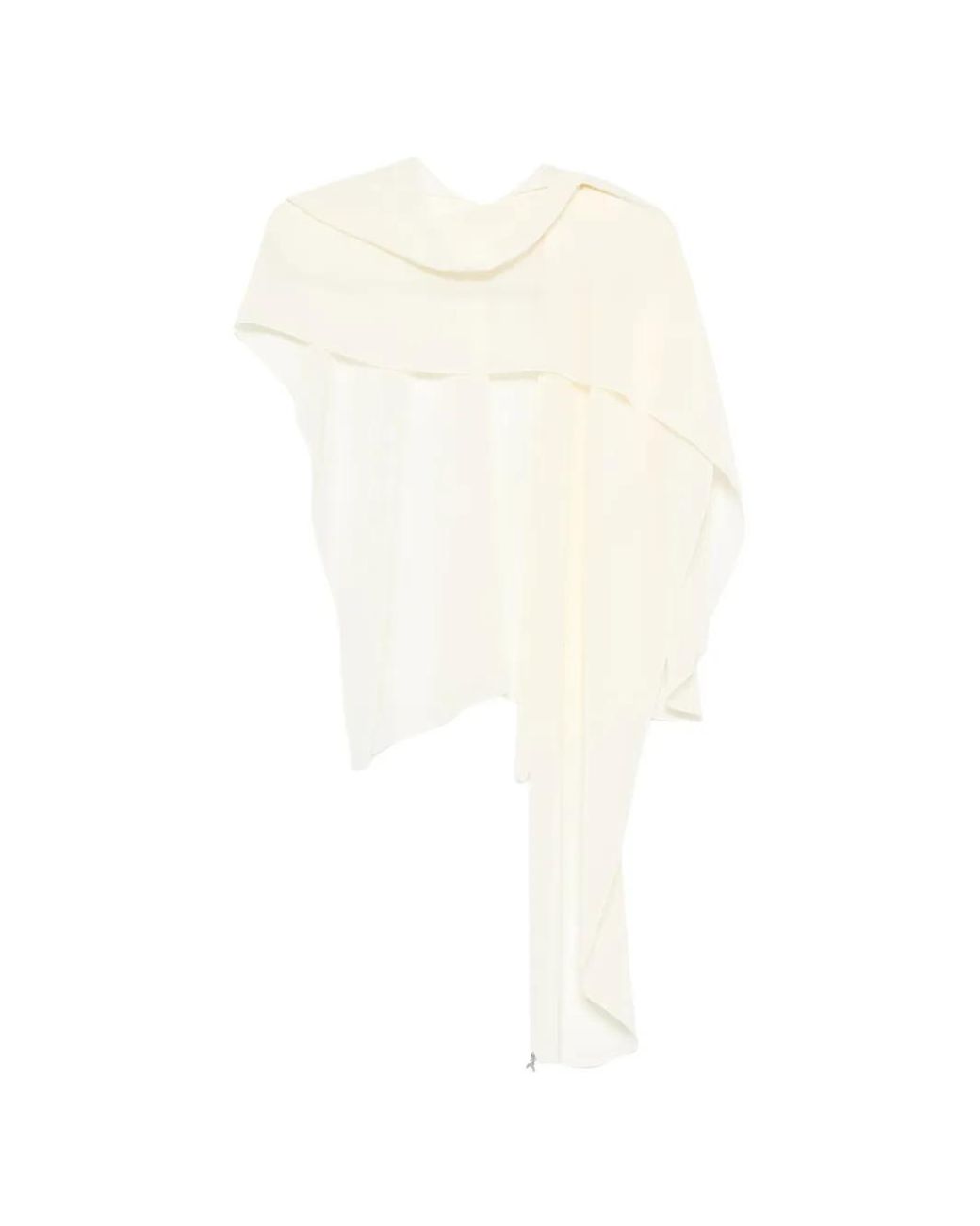 Patrizia Pepe White Écharpe Asymétrique À Breloque Logo