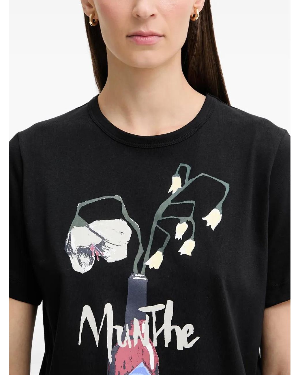 Munthe Black Bilcis Graphic-Print T-Shirt